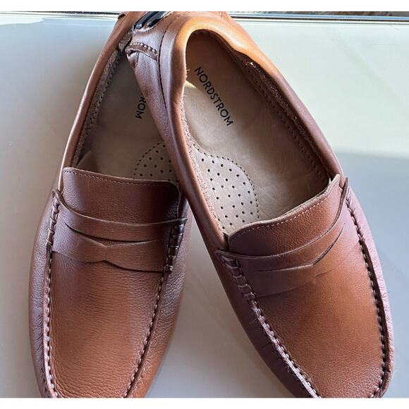 Nordstrom Men’s Driving Penny Loafer Brown Glove Tanned Leather Mocassin, 8M - Picture 16 of 16
